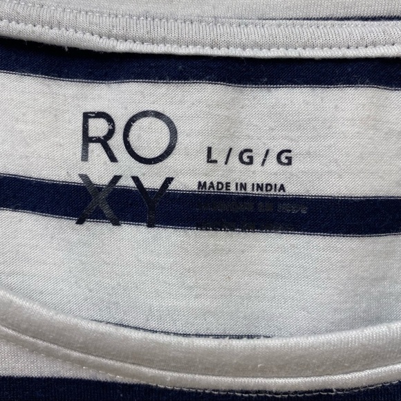 ROXY Short Sleeve Stripe Tie Front T-Shirt - Picture 3 of 4